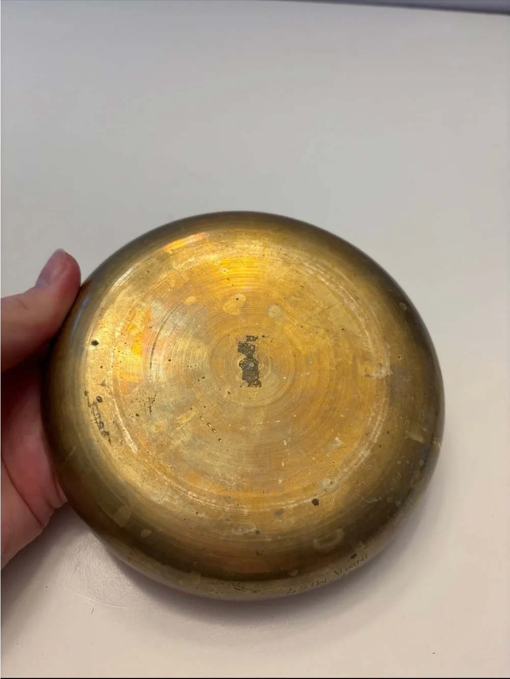 Brass Decorative Bowl with Floral Etching - Gol